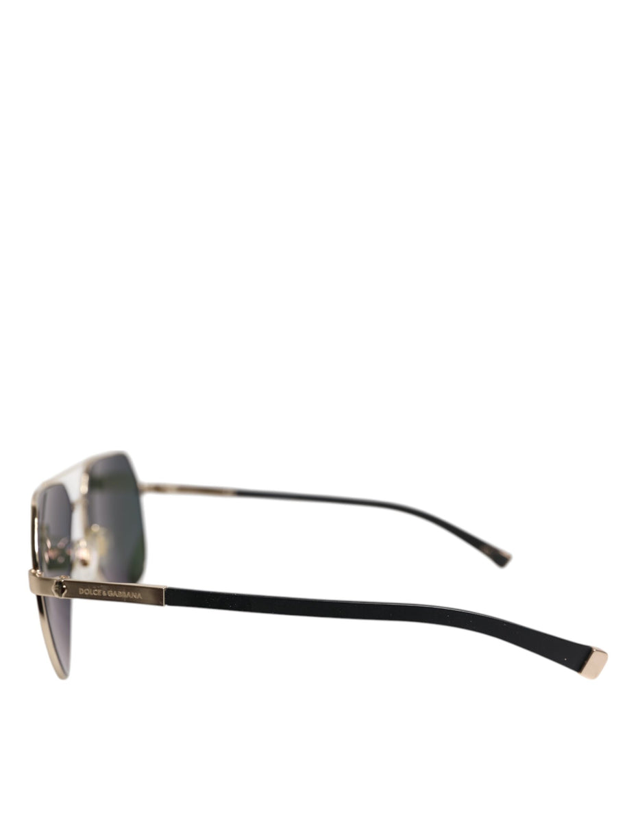 Dolce & Gabbana Μαύρα Ηλιογένια Γυαλιά Ηλίου DG2133K από Ανοξείδωτο Ατσάλι, Επιχρυσωμένα με 18K Χρυσό και Πολωτικούς Φακούς
