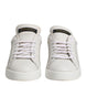 Dolce & Gabbana White Gold Leather Low Top Sneakers Shoes
