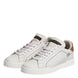 Dolce & Gabbana White Gold Leather Low Top Sneakers Shoes