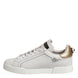 Dolce & Gabbana White Gold Leather Low Top Sneakers Shoes