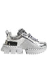 Dolce & Gabbana Silver Leather Super Queen Sneakers Shoes