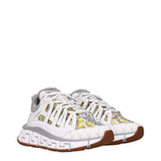 Versace White Leather Athletic Sneakers