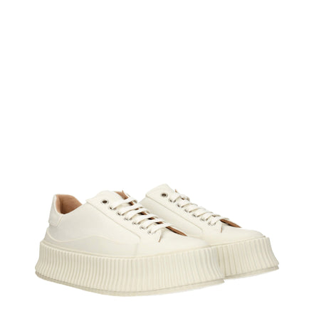 Jil Sander Λευκά Sneakers με Πλατφόρμα από Ύφασμα
