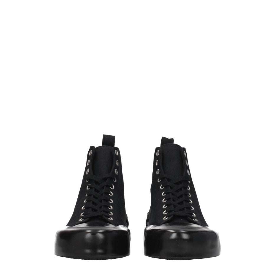 Jil Sander Black Fabric High Top Sneakers