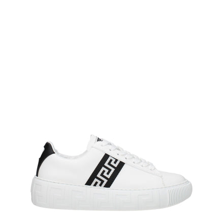 Μπλε δερμάτινα sneakers χαμηλού ύψους Versace