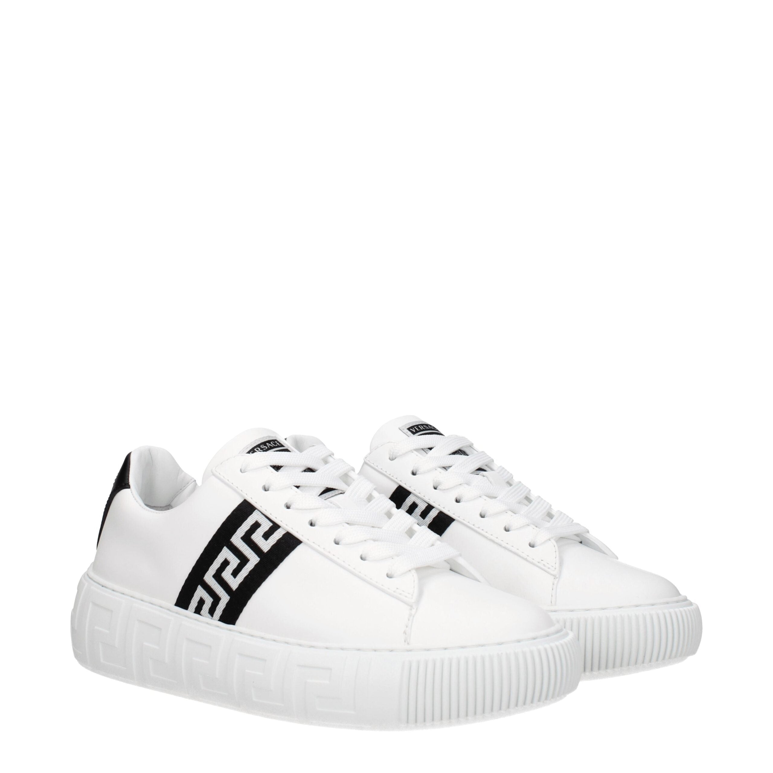 Μπλε δερμάτινα sneakers χαμηλού ύψους Versace