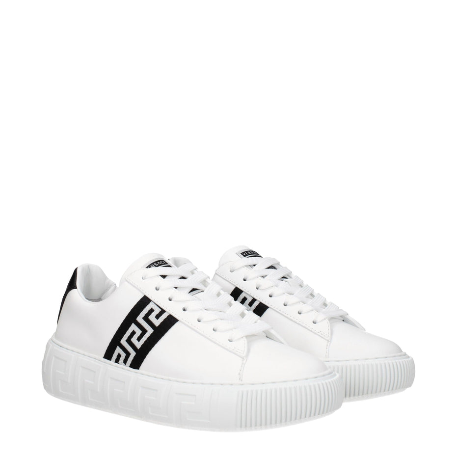 Μπλε δερμάτινα sneakers χαμηλού ύψους Versace