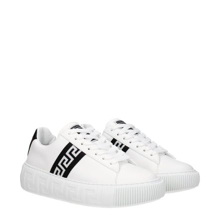 Μπλε δερμάτινα sneakers χαμηλού ύψους Versace