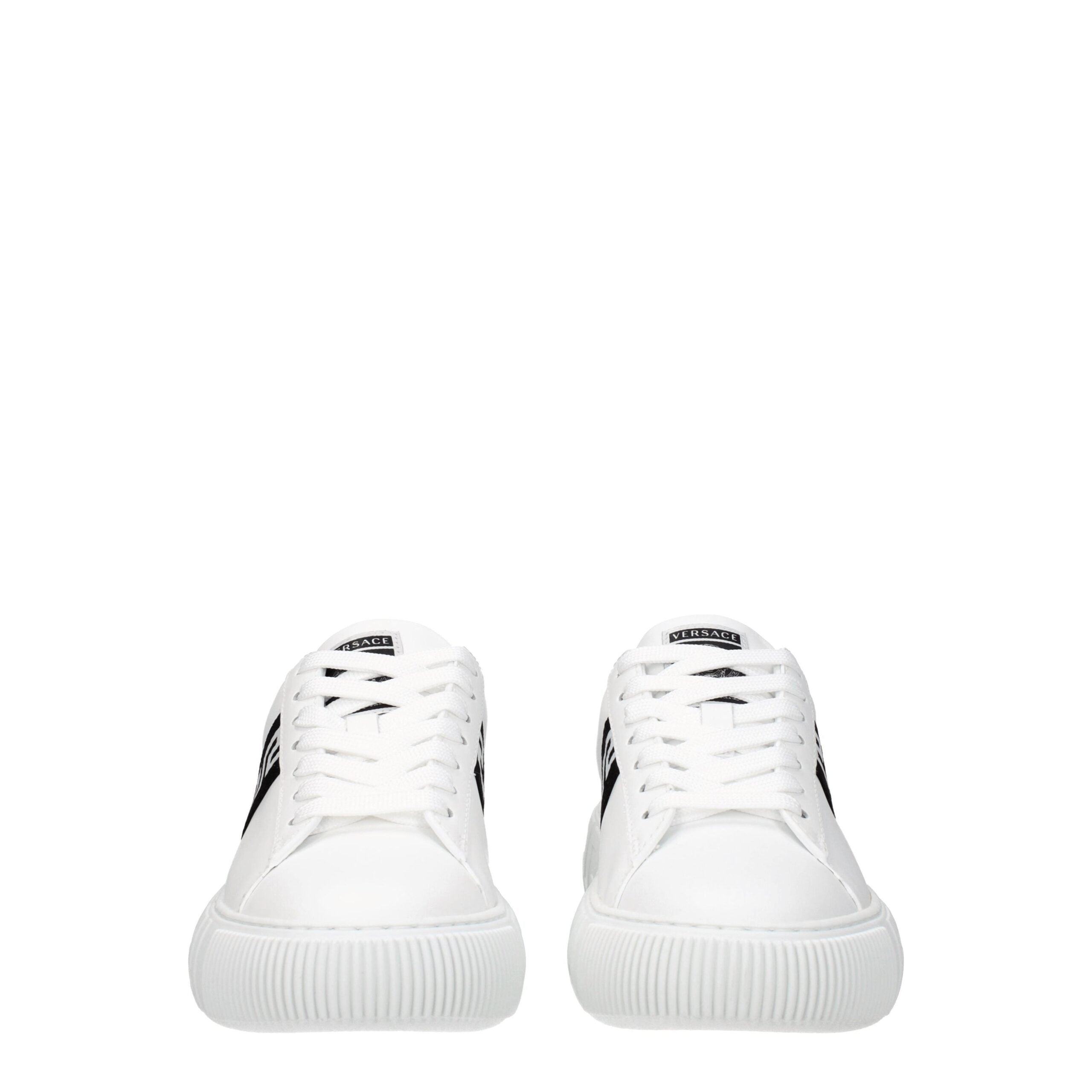 Μπλε δερμάτινα sneakers χαμηλού ύψους Versace
