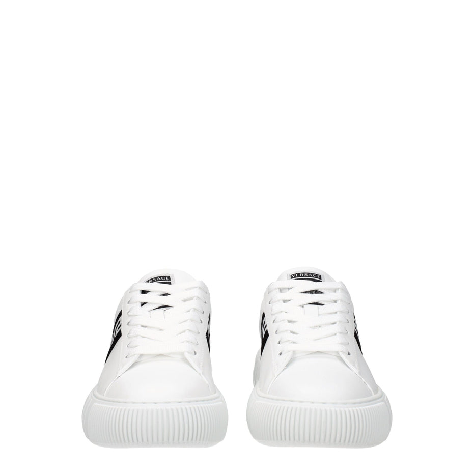 Μπλε δερμάτινα sneakers χαμηλού ύψους Versace