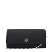 Τσάντα Tory Burch μαύρη clutch από δέρμα