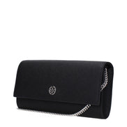Τσάντα Tory Burch μαύρη clutch από δέρμα
