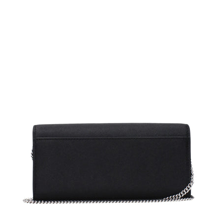 Τσάντα Tory Burch μαύρη clutch από δέρμα