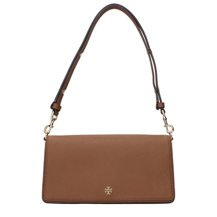 Τσάντα Ώμου Tory Burch Καφέ Δέρμα