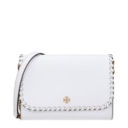 Τσάντα φάκελος από λευκό δέρμα Tory Burch
