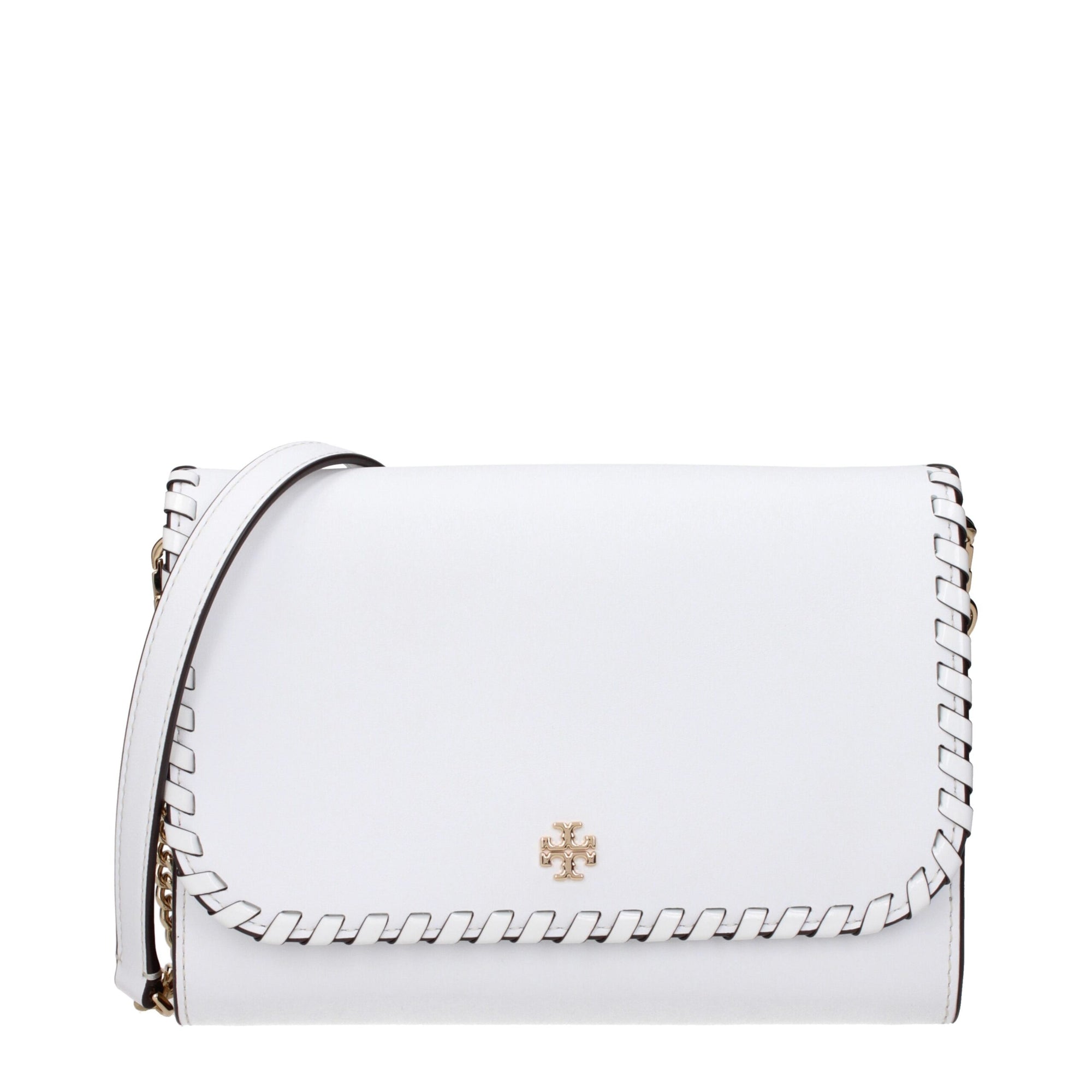 Τσάντα φάκελος από λευκό δέρμα Tory Burch