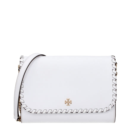 Τσάντα φάκελος από λευκό δέρμα Tory Burch