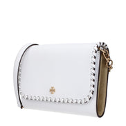 Τσάντα φάκελος από λευκό δέρμα Tory Burch