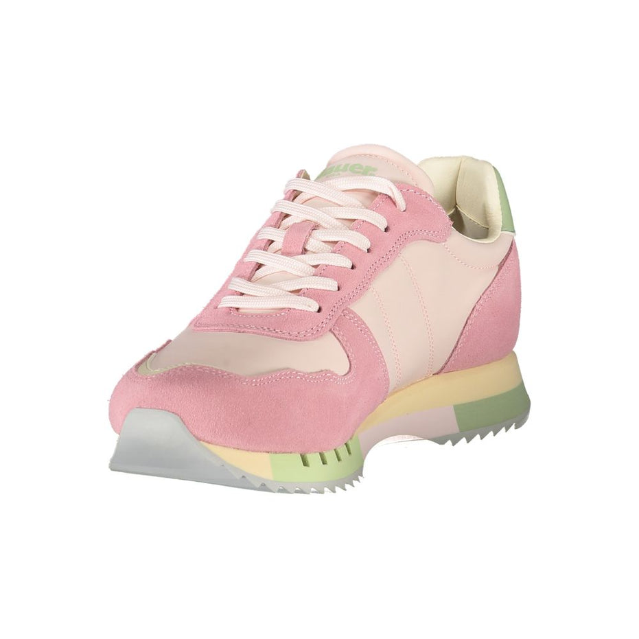 Blauer Rosa Polyurethane Women Sneaker