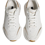 Dolce & Gabbana White Gold Daymaster Low Top Sneakers Shoes
