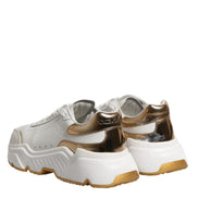 Dolce & Gabbana White Gold Daymaster Low Top Sneakers Shoes