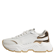 Dolce & Gabbana White Gold Daymaster Low Top Sneakers Shoes