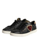Dolce & Gabbana Μαύρα Δερμάτινα Αθλητικά Παπούτσια Sneakers Ιερή Καρδιά
