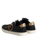 Dolce & Gabbana Μαύρα Δερμάτινα Αθλητικά Παπούτσια Sneakers Ιερή Καρδιά