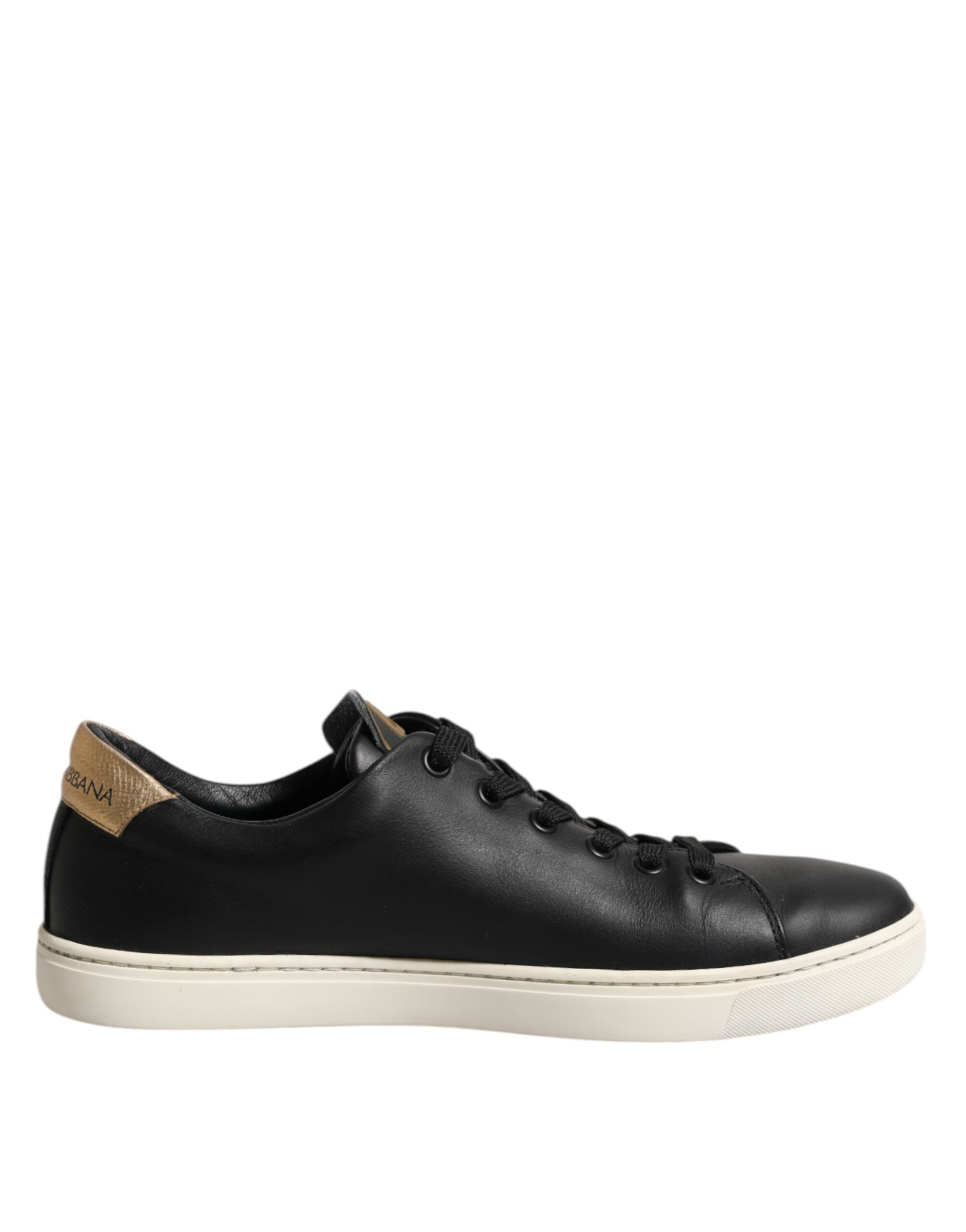 Dolce & Gabbana Μαύρα Δερμάτινα Αθλητικά Παπούτσια Sneakers Ιερή Καρδιά