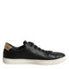 Dolce & Gabbana Μαύρα Δερμάτινα Αθλητικά Παπούτσια Sneakers Ιερή Καρδιά