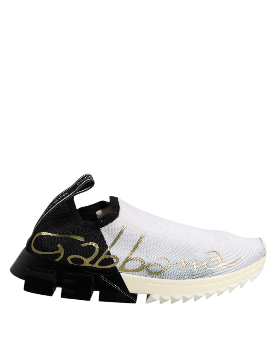 Dolce & Gabbana Άσπρα Μαύρα Χαμηλά Αθλητικά Παπούτσια Sorrento
