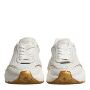 Dolce & Gabbana White Gold Daymaster Low Top Sneakers Shoes
