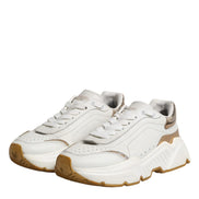 Dolce & Gabbana White Gold Daymaster Low Top Sneakers Shoes