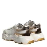 Dolce & Gabbana White Gold Daymaster Low Top Sneakers Shoes