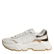 Dolce & Gabbana White Gold Daymaster Low Top Sneakers Shoes
