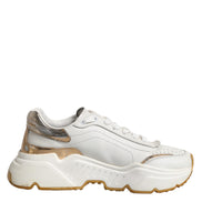 Dolce & Gabbana White Gold Daymaster Low Top Sneakers Shoes