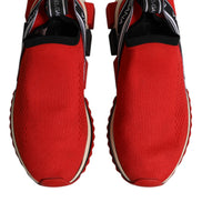 Dolce & Gabbana Red Sorrento Slip On Low Top Sneakers Shoes