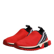 Dolce & Gabbana Red Sorrento Slip On Low Top Sneakers Shoes