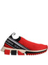 Dolce & Gabbana Red Sorrento Slip On Low Top Sneakers Shoes
