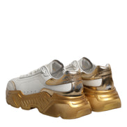 Dolce & Gabbana White Gold Daymaster Low Top Sneakers Shoes