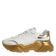 Dolce & Gabbana White Gold Daymaster Low Top Sneakers Shoes