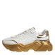 Dolce & Gabbana White Gold Daymaster Low Top Sneakers Shoes