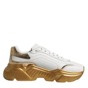 Dolce & Gabbana White Gold Daymaster Low Top Sneakers Shoes