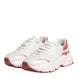 Dolce & Gabbana White Pink Daymaster Low Top Sneakers Shoes