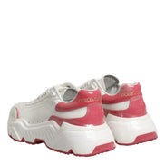 Dolce & Gabbana White Pink Daymaster Low Top Sneakers Shoes