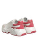 Dolce & Gabbana White Pink Daymaster Low Top Sneakers Shoes