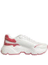 Dolce & Gabbana White Pink Daymaster Low Top Sneakers Shoes