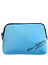 Dolce & Gabbana Blue Nylon DG Logo Print Clutch Zip Pouch Bag