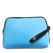 Dolce & Gabbana Blue Nylon DG Logo Print Clutch Zip Pouch Bag