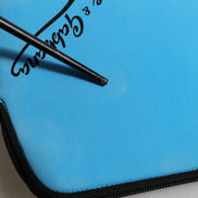 Dolce & Gabbana Blue Nylon DG Logo Print Clutch Zip Pouch Bag